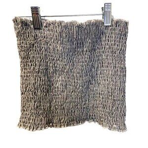 Women's Shirred Strapless‎ Pleated Summer Sexy Bandeau Tube Crop Tops